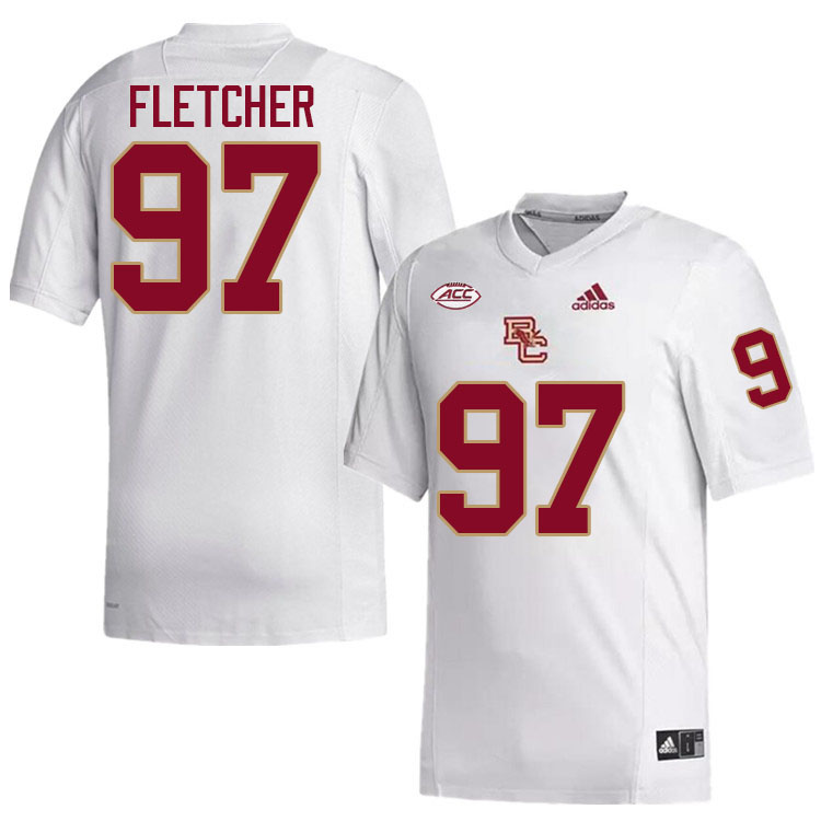 Boston College Eagles #97 Holt Fletcher College Football Jerseys Stitched-White